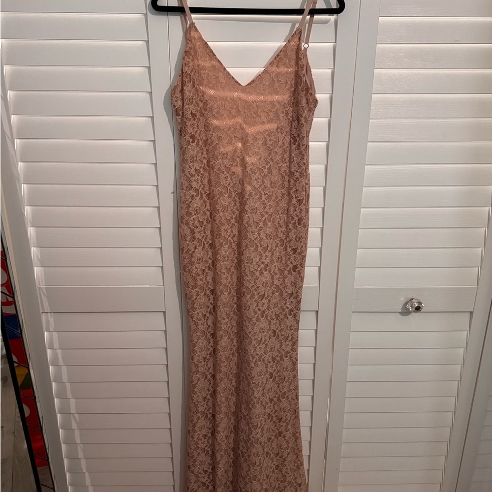 NWT Elegant Lace Slip Dress in Light Pink